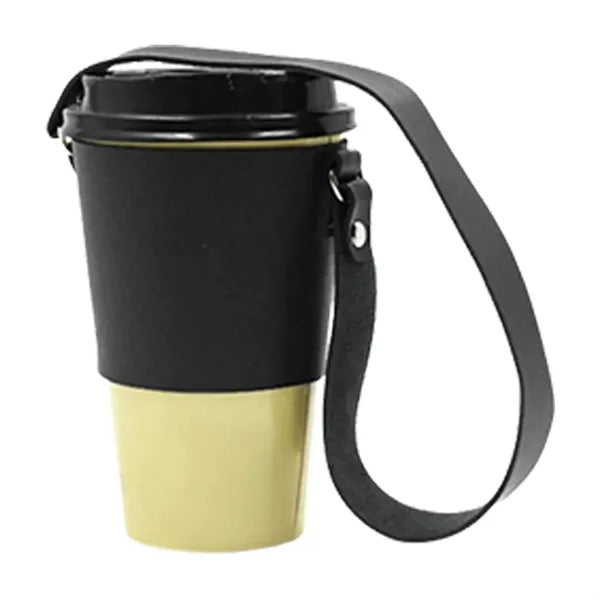 Leather Beverage Cup Holder Carrier