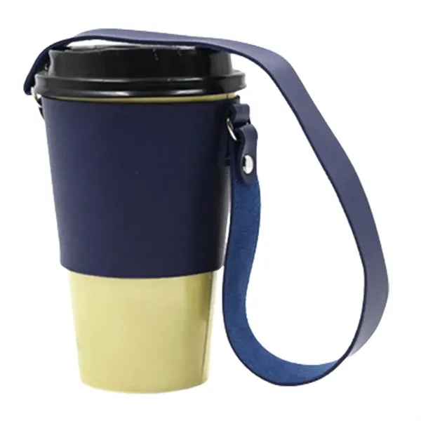 Leather Beverage Cup Holder Carrier