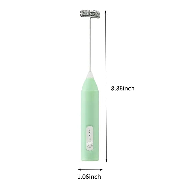 Wireless Electric Milk Frother with Dual-Spring Whisk