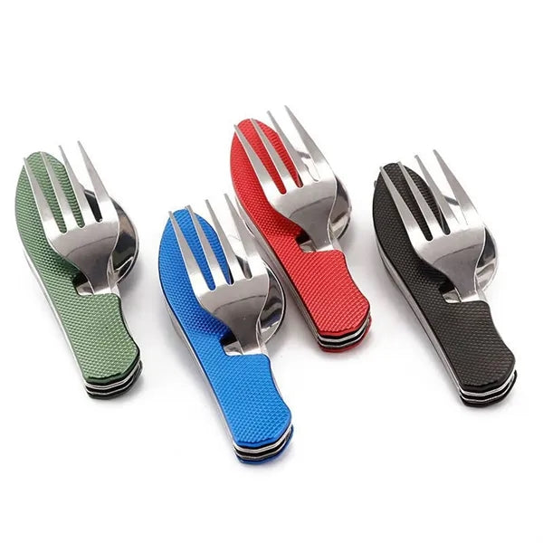 6 in 1 Folding Stainless Steel Multi Tool Tableware