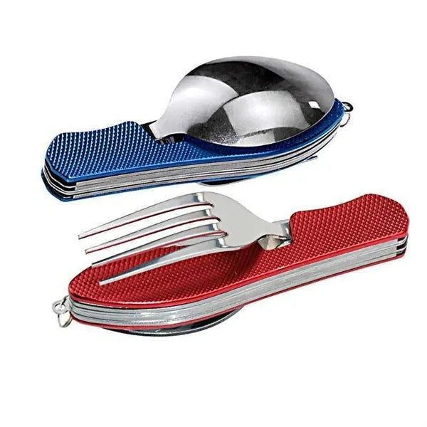 6 in 1 Folding Stainless Steel Multi Tool Tableware