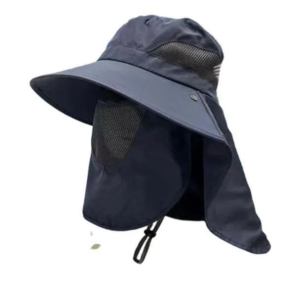 Men's Solid Color Sun-Protective Shawl Hat
