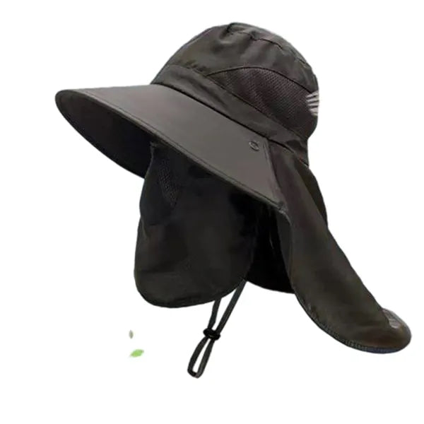 Men's Solid Color Sun-Protective Shawl Hat