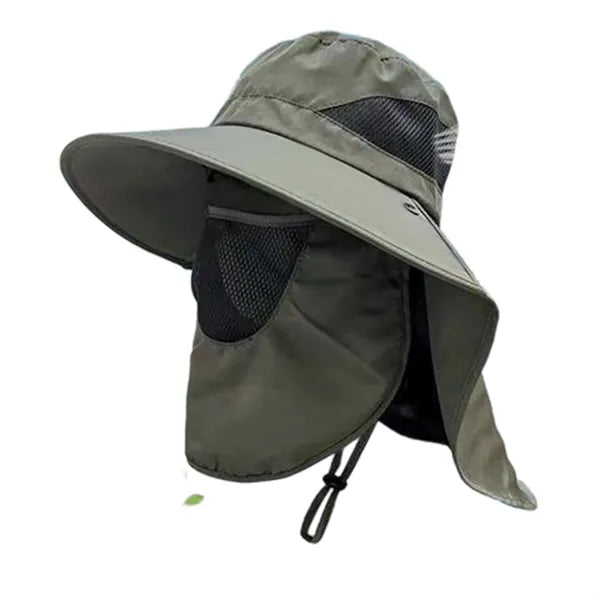 Men's Solid Color Sun-Protective Shawl Hat