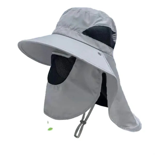 Men's Solid Color Sun-Protective Shawl Hat