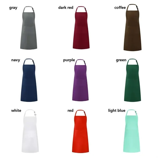 Adjustable Bib Apron with 2 Pockets