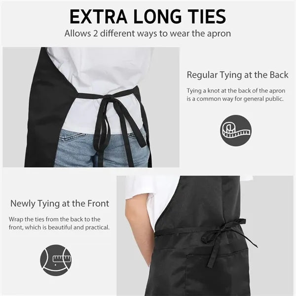 Adjustable Bib Apron with 2 Pockets