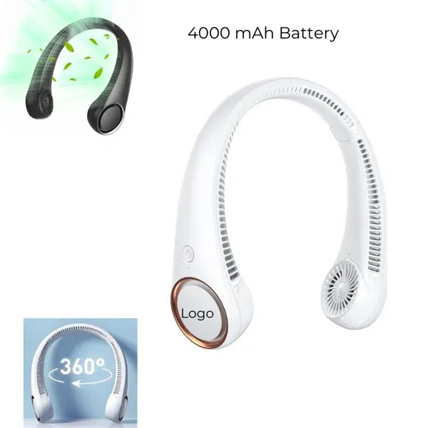 4000mAh Portable Neck Fan,360 degrees Cooling Fan