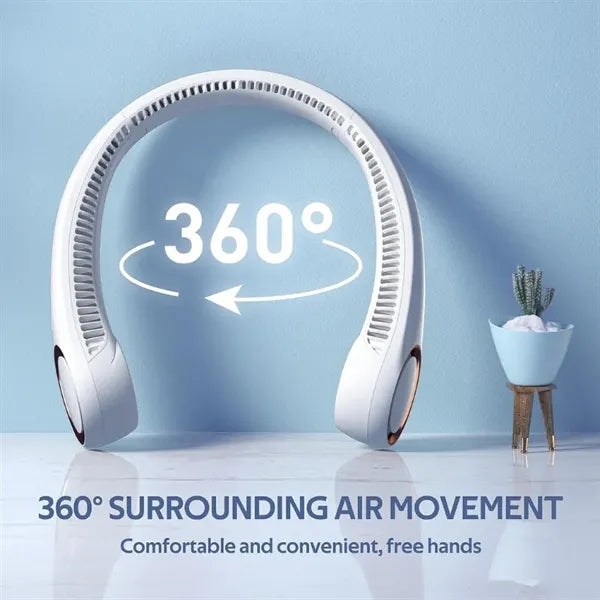 4000mAh Portable Neck Fan,360 degrees Cooling Fan