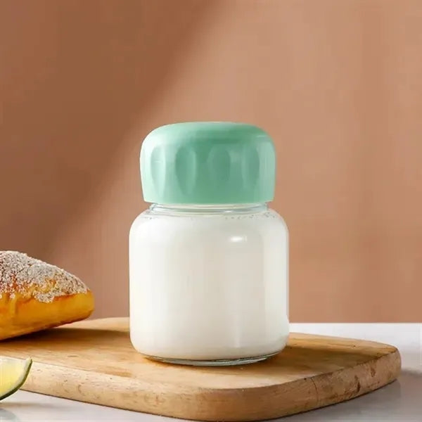 Small Borosilicate Glass Juice Bottle with Lid