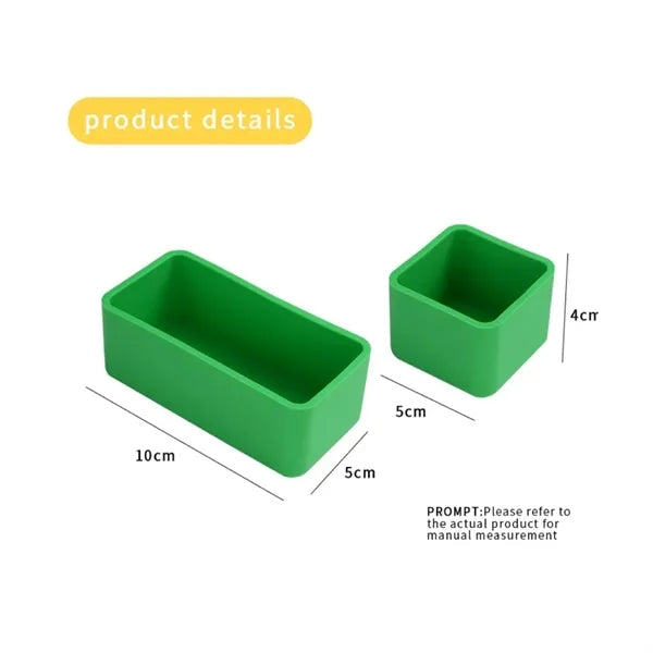 1 Square and 1 Rectangular Silicone Bento Box Dividers Kits
