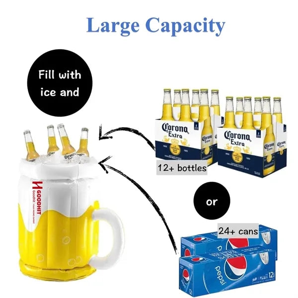 Inflatable Beach Beer Bucket Water Cooler for Party Pool
