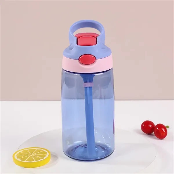Kid Tritan 500ml Water Bottle with Silicone Straw and Handle