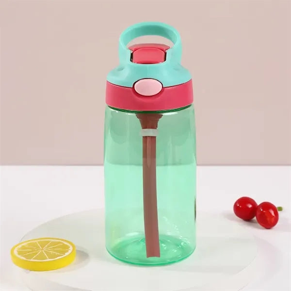 Kid Tritan 500ml Water Bottle with Silicone Straw and Handle