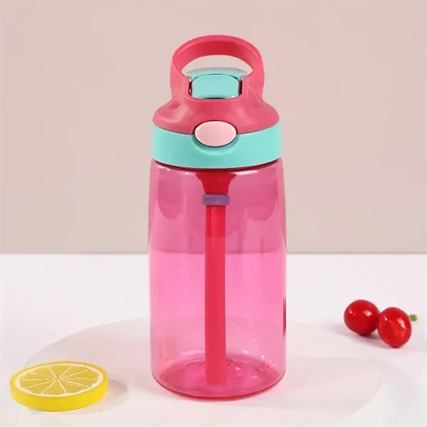 Kid Tritan 500ml Water Bottle with Silicone Straw and Handle