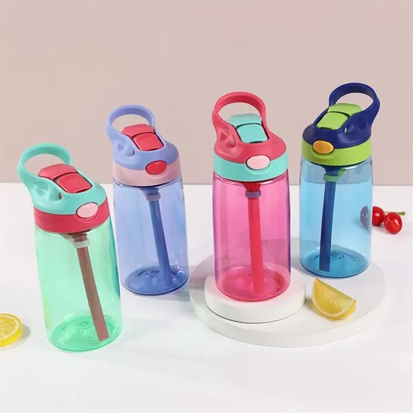 Kid Tritan 500ml Water Bottle with Silicone Straw and Handle