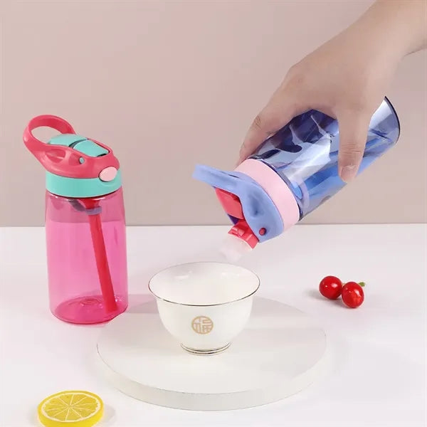 Kid Tritan 500ml Water Bottle with Silicone Straw and Handle