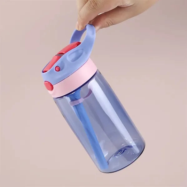 Kid Tritan 500ml Water Bottle with Silicone Straw and Handle