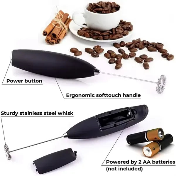 Electric Powerful Milk Frother Handheld Foam Maker