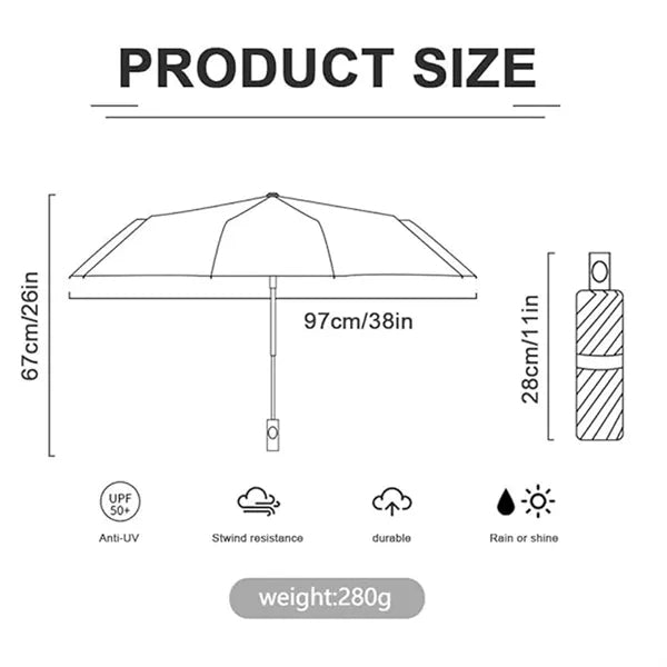 UV Vinyl Folding Umbrella