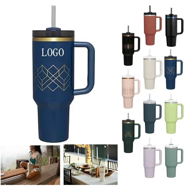 40OZ Insulated Travel Tumbler with Lid & Straw