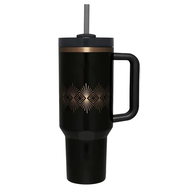 40OZ Insulated Travel Tumbler with Lid & Straw