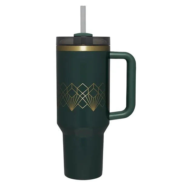 40OZ Insulated Travel Tumbler with Lid & Straw