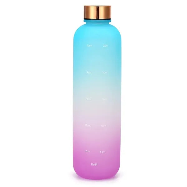Gradient 1Liter Slim Water Bottle with Time Marker for Sport