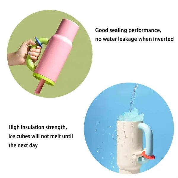 New 35oz Color Blocked Large Capacity Ice Cream Cup