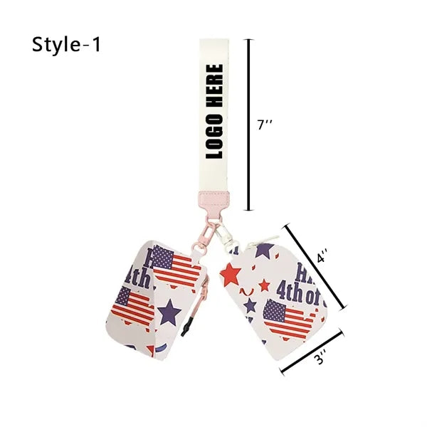 Independence Day Dual Pouch Wristlet Sports Portable Wallet