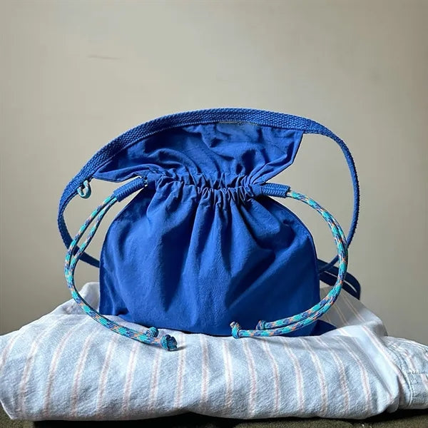 Casual Nylon Crossbody Pouch w/ Drawstring Closure