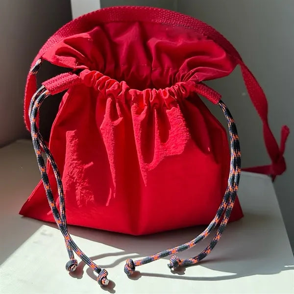 Casual Nylon Crossbody Pouch w/ Drawstring Closure