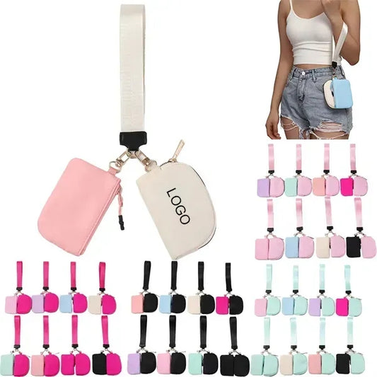 Women Portable Mini Keychain Pouch Wristlet Wallet