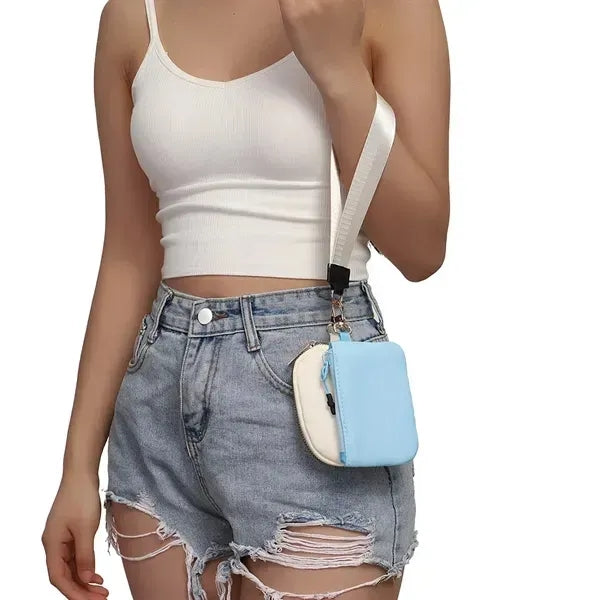 Women Portable Mini Keychain Pouch Wristlet Wallet