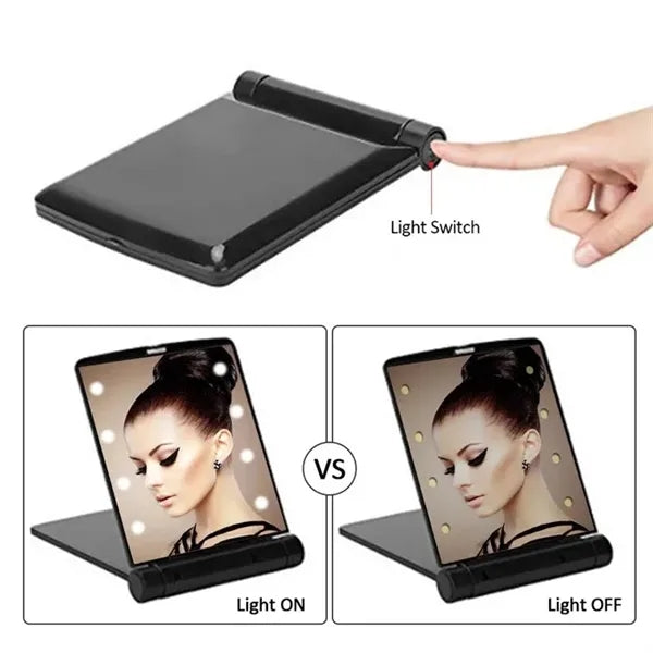 LED Light Up Compact Travel Makeup Mirror