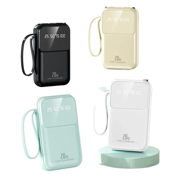 20000mAh Mini Built-in Cable Power Bank