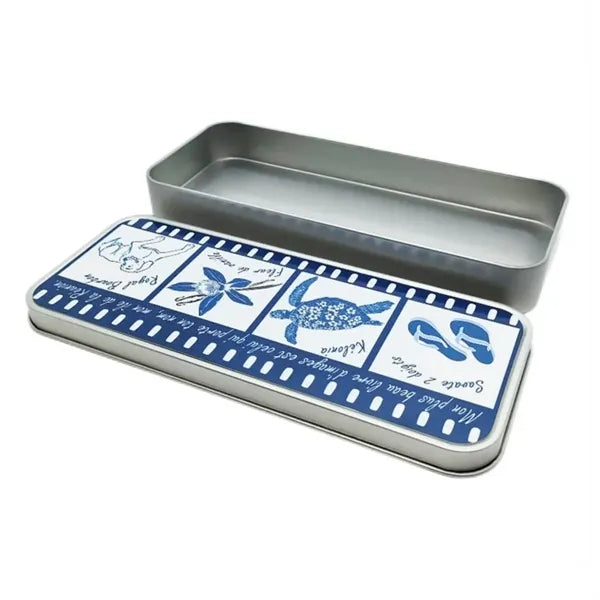 Portable Rectangle Metal Organizer Storage Box with Lid