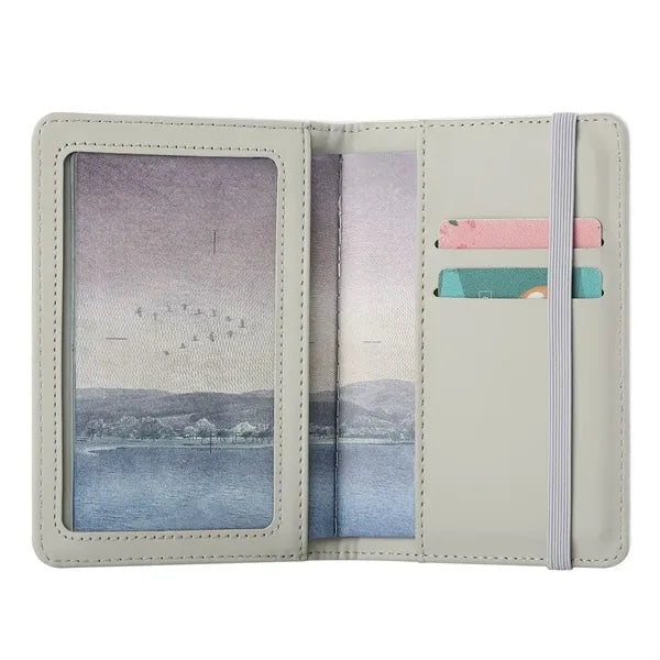 Leather Passport Cover Travel Document Card Holders