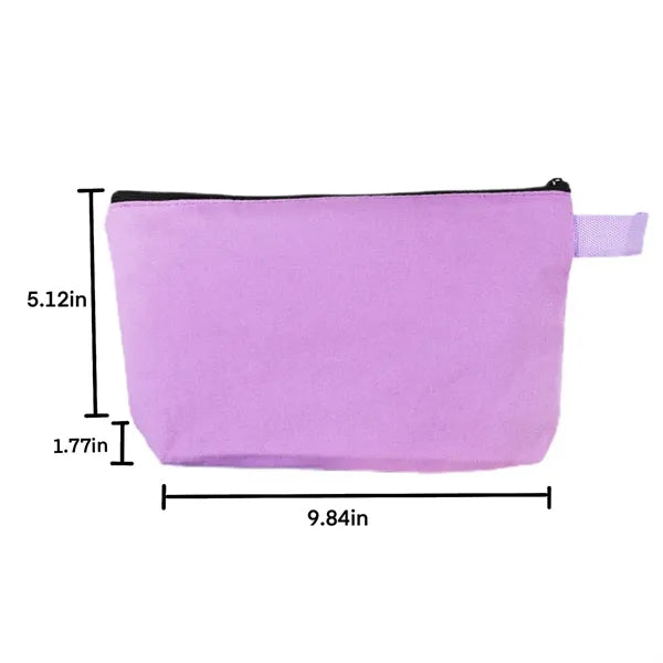 Printed Zipper Canvas Pencil Case Cosmetic Bag