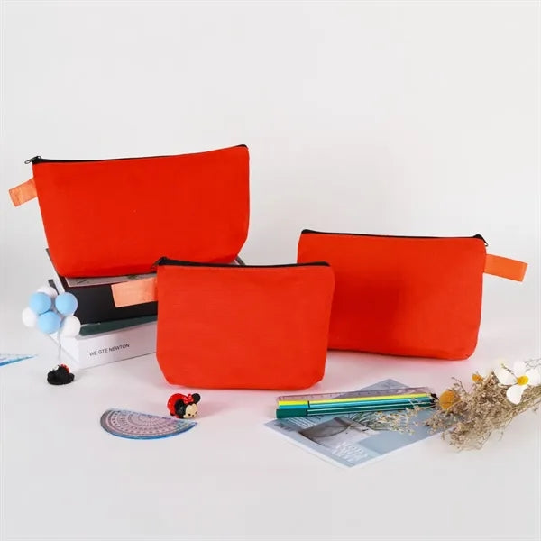 Printed Zipper Canvas Pencil Case Cosmetic Bag