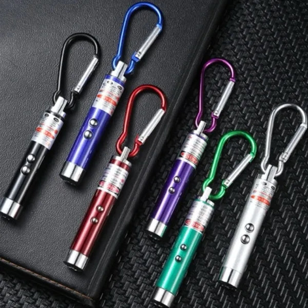 Mini LED Laser Flashlight Keychain