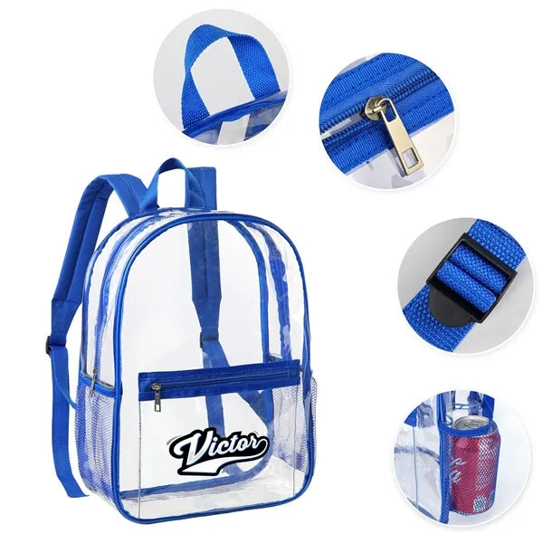 Heavy Duty Security Clear PVC School Backpack(Ocean)