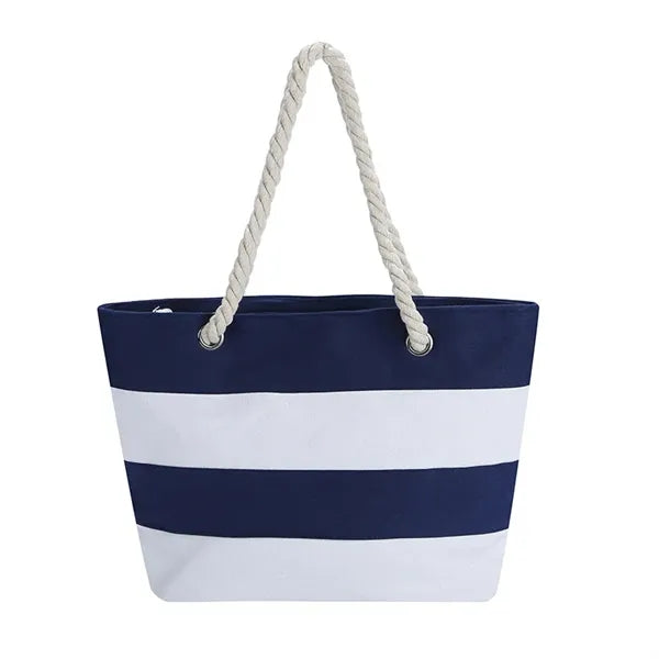 Large Capacity Striped Canvas Tote