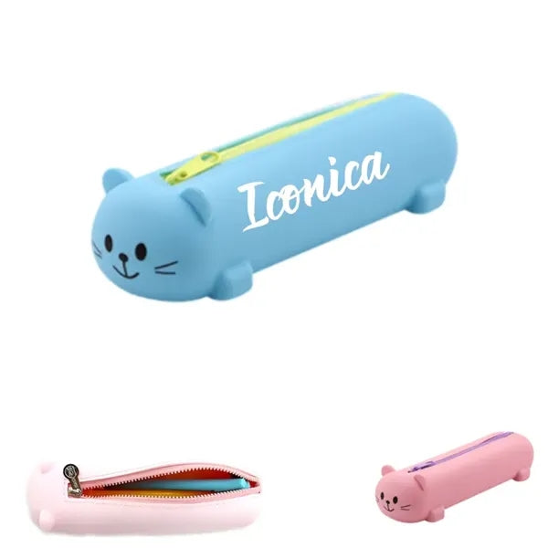 Silicone cat shape pencil case