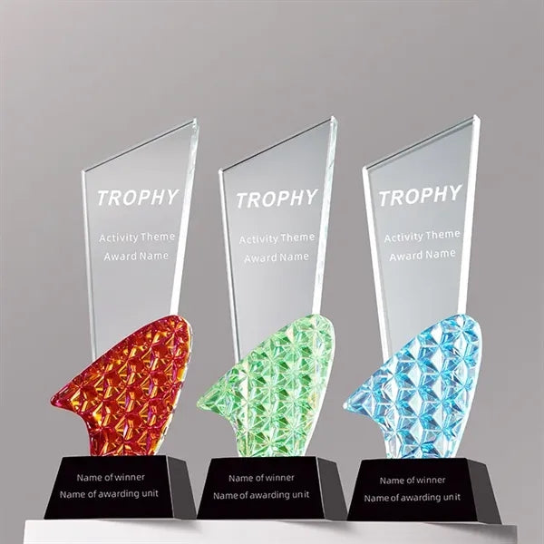Peak Coloured Glaze Crystal Trophy