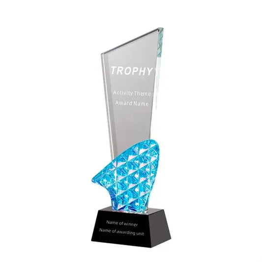 Peak Coloured Glaze Crystal Trophy