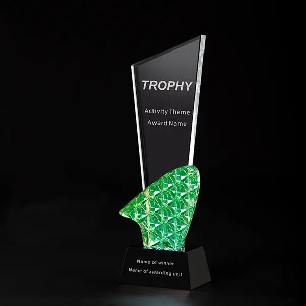 Peak Coloured Glaze Crystal Trophy