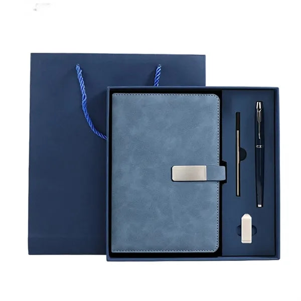 Faux Leather Snap Notebook Gift Set