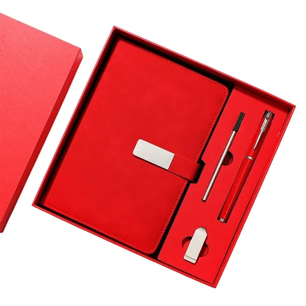 Faux Leather Snap Notebook Gift Set