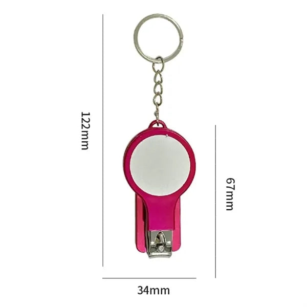 Versatile Nail Clippers Mirror Keychain Black Tool Pens